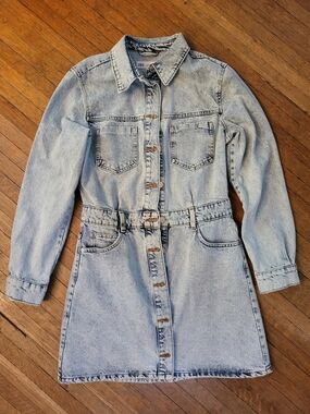 Zara Light Wash Denim Dress